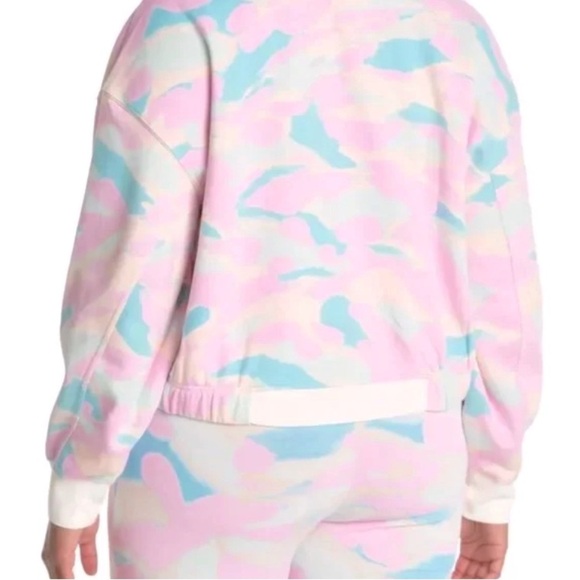 NWT Abound Camo Print Balloon Sleeve Quarter Zip Sweatshirt size S - Picture 2 of 4